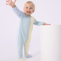 Colourblock Stripe Footed Sleepsuit