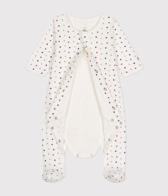 BABIES' BODYJAMA IN MINI-HEART PRINT TUBE KNIT - Parkette.