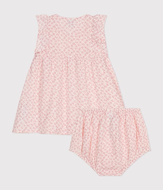 BABIES' COTTON GAUZE SHORT-SLEEVED DRESS AND BLOOMERS - Parkette.