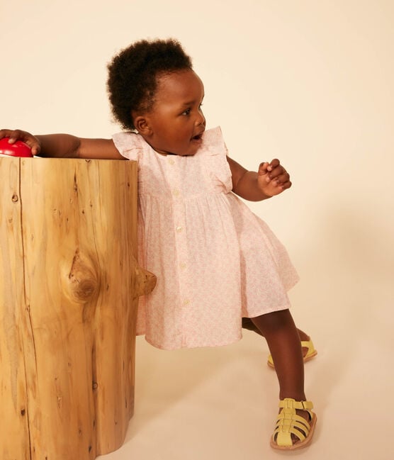 BABIES' COTTON GAUZE SHORT-SLEEVED DRESS AND BLOOMERS - Parkette.