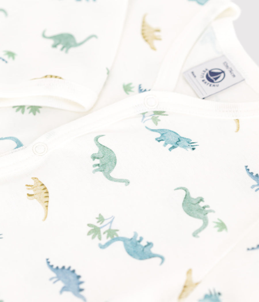 Babies' Footless Cotton Dinosaur Pajamas - Parkette.