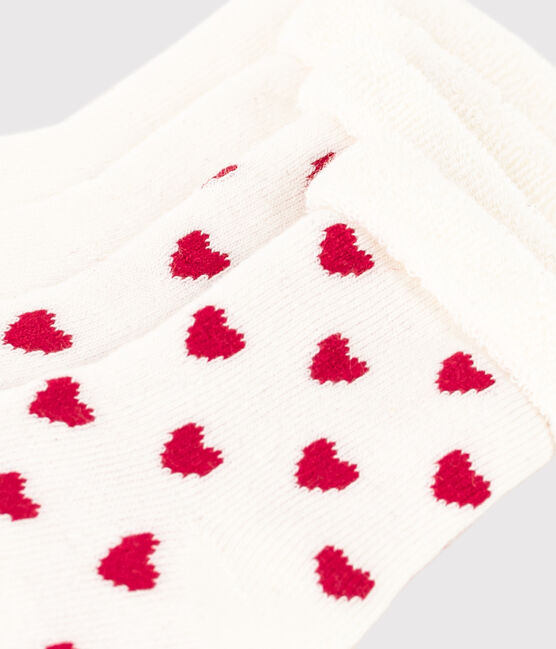 BABIES' KNITTED SOCKS - 2-PACK (RED HEARTS) - Parkette.