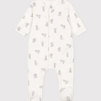 Printed Cotton Sleepsuit - Bunnies - Parkette.
