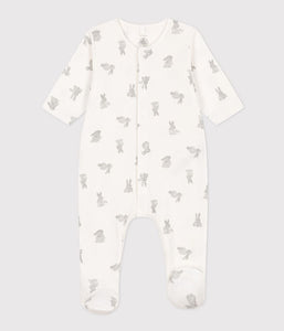 Printed Cotton Sleepsuit - Bunnies - Parkette.