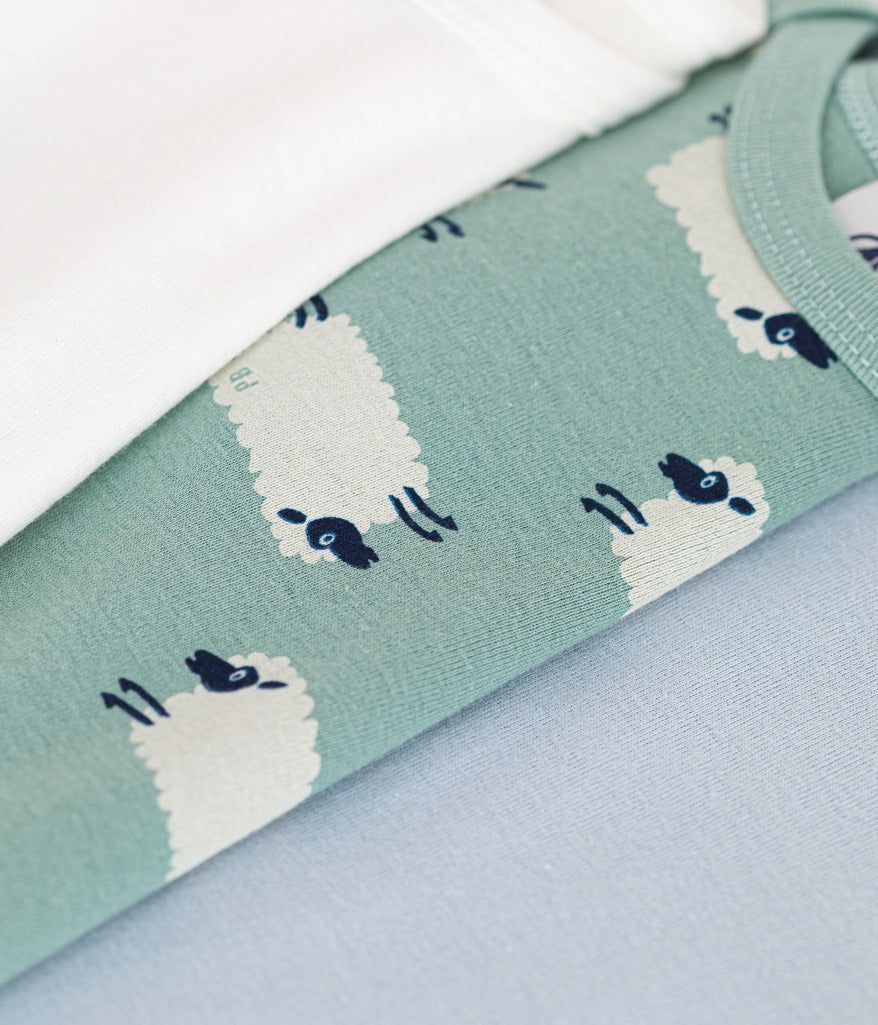 Set of 3 Long-sleeved Bodysuits - Sheep Print - Parkette.