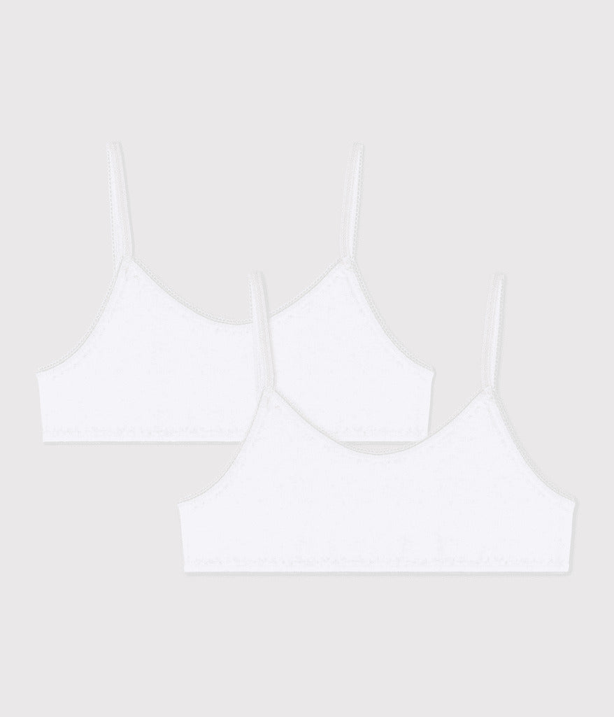 Girls' White Bralettes - 2-Pack - Parkette.