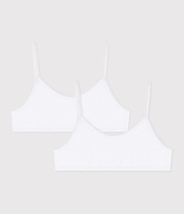 Girls' White Bralettes - 2-Pack - Parkette.