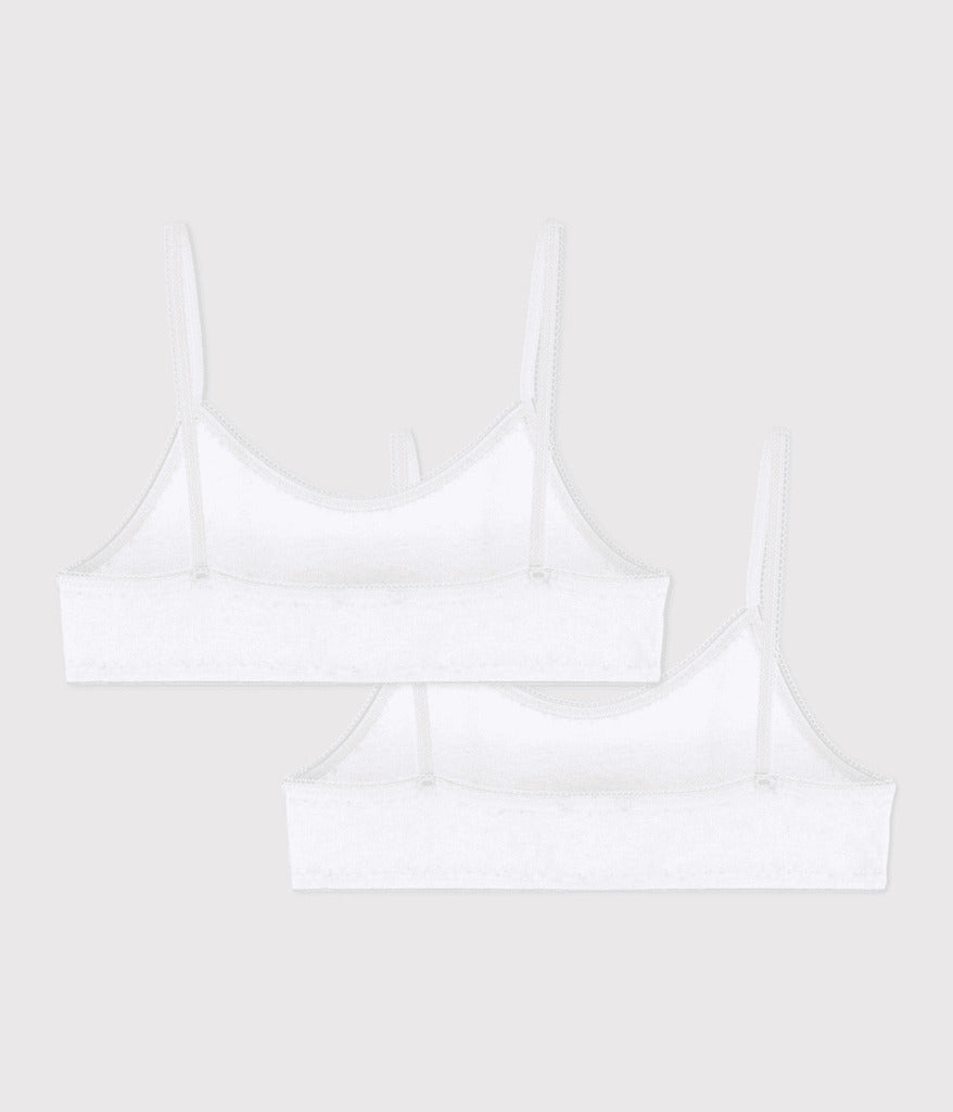 Girls' White Bralettes - 2-Pack - Parkette.