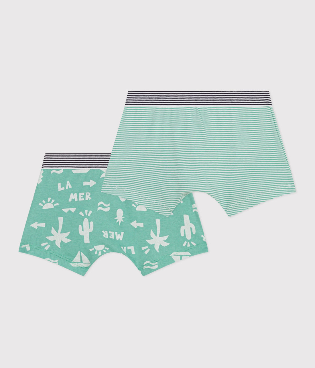 Kids Cotton Boxers - 2-pack (Green) - Parkette.