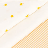 Wrapover Short-Sleeved Printed Cotton Bodysuit - Pack of 3 (Suns) - Parkette.