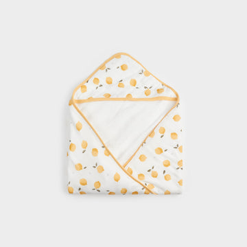 Lemon Print On Off-White Hooded Towel - Parkette.