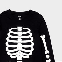 Skeleton Glow in the Dark Print on Black PJ Set - Adult - Parkette.