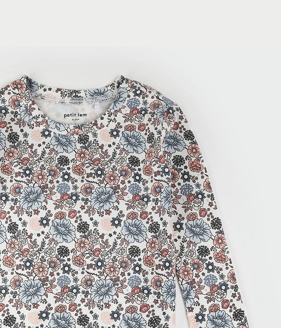 Off-White Vintage Floral PJ Set - Parkette.