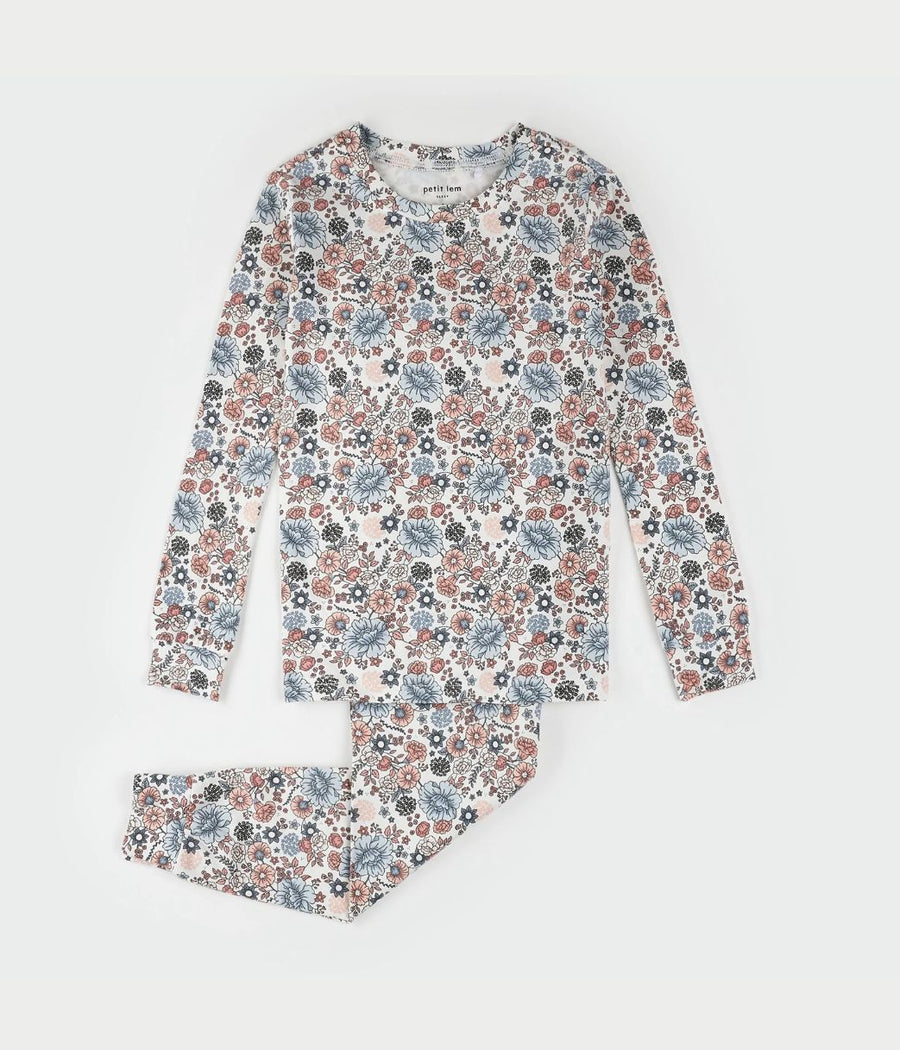 Off-White Vintage Floral PJ Set - Parkette.