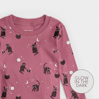 Witchy Cats Glow in the Dark on Plum PJ Set - Parkette.