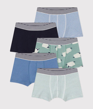 Kids Sheep Patterned Cotton Boxers - 5-pack - Parkette.