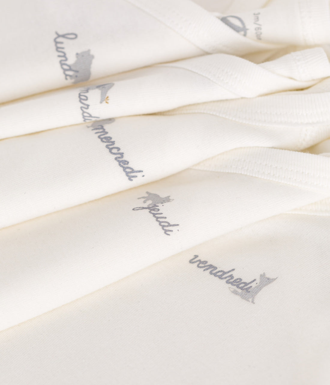 Set of 5 Long-sleeve Wrap-Over Bodysuits - Days of the Week - Parkette.