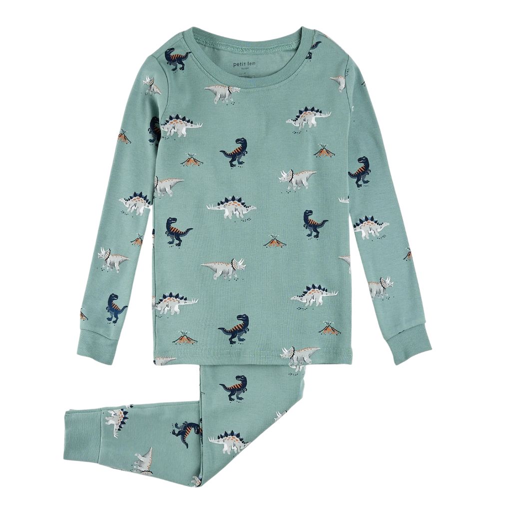 Dinosaur Print on Tidal Wave PJ Set - Parkette.