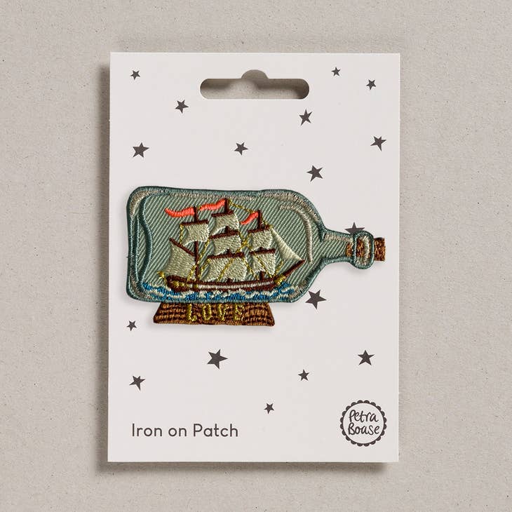 Ship in a Bottle Iron On Patch - Parkette.