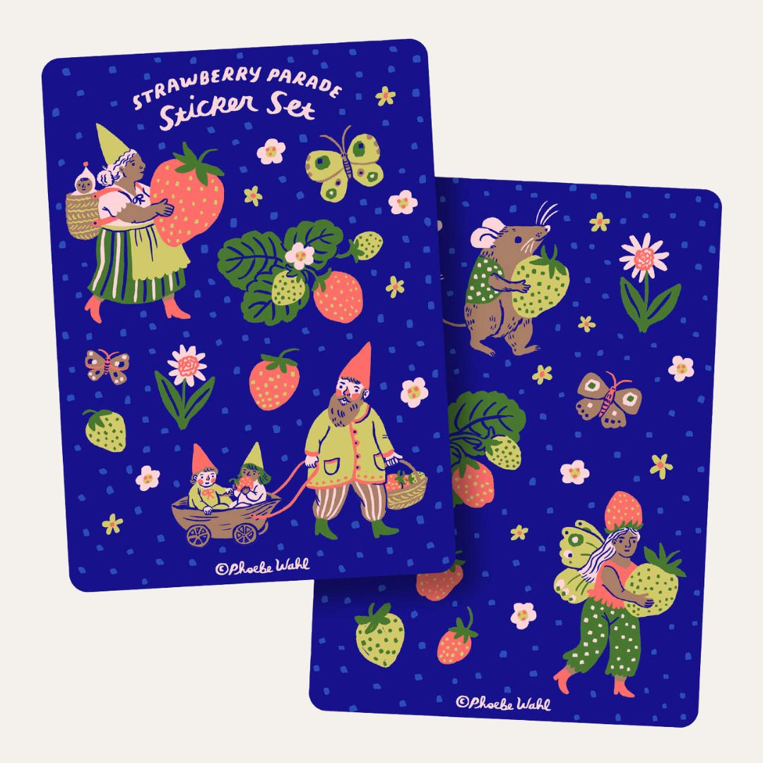 Phoebe Wahl Strawberry Parade Sticker Set - Parkette.