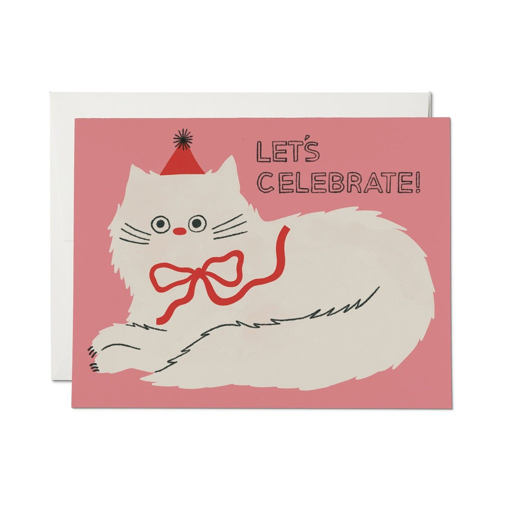 Let's Celebrate Cat Greeting Card - Parkette.