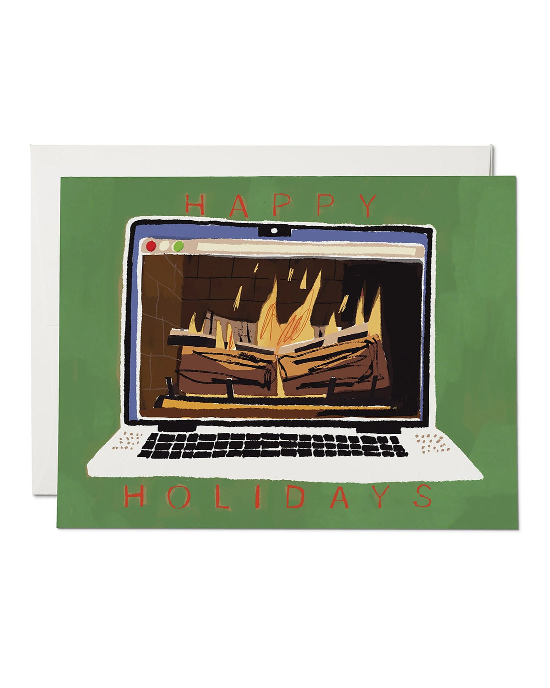 Fireplace Glow Greeting Card