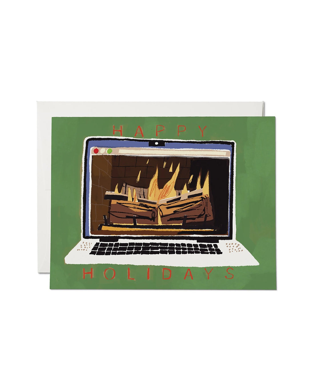 Fireplace Glow Greeting Card - Parkette.
