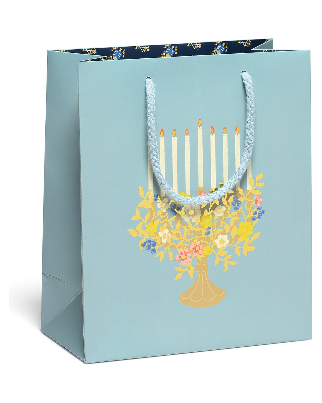 Floral Menorah Gift Bag — Medium