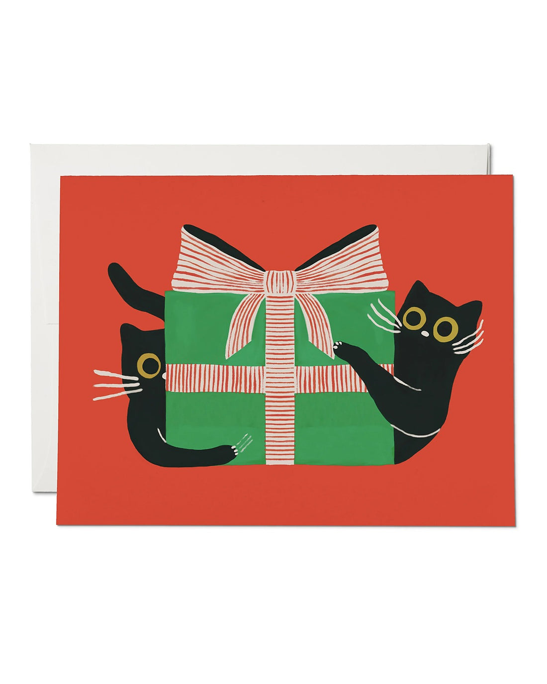Holiday Black Cat Greeting Card
