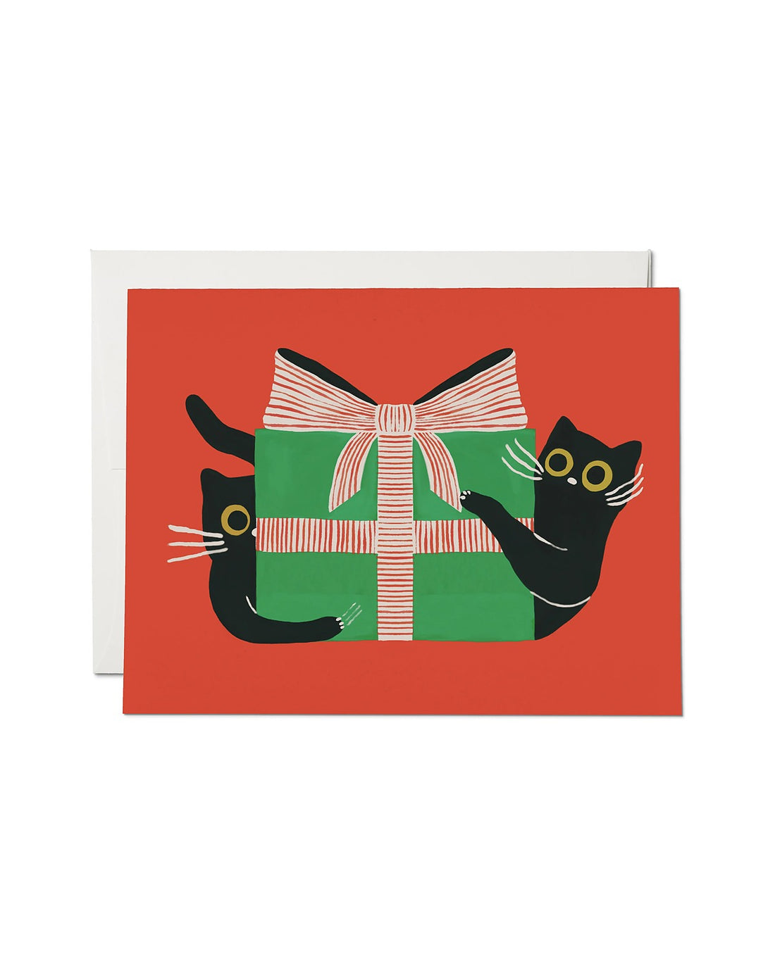 Holiday Black Cat Greeting Card - Parkette.