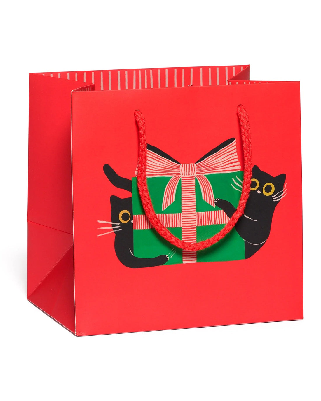 Holiday Black Cat Gift Bag — Small
