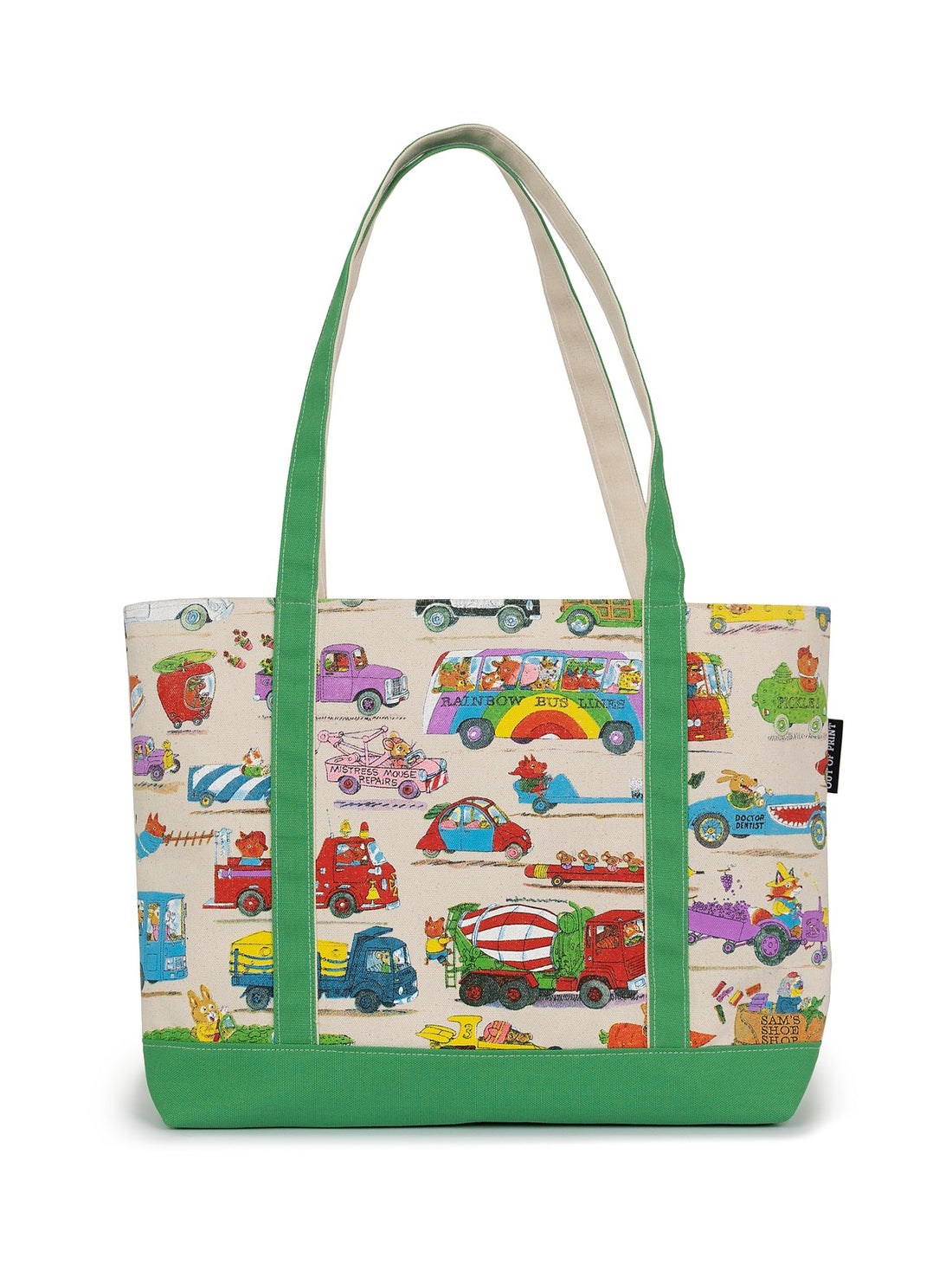 Richard Scarry Cars and Trucks and Things That Go Large Zippered Market Tote Bag