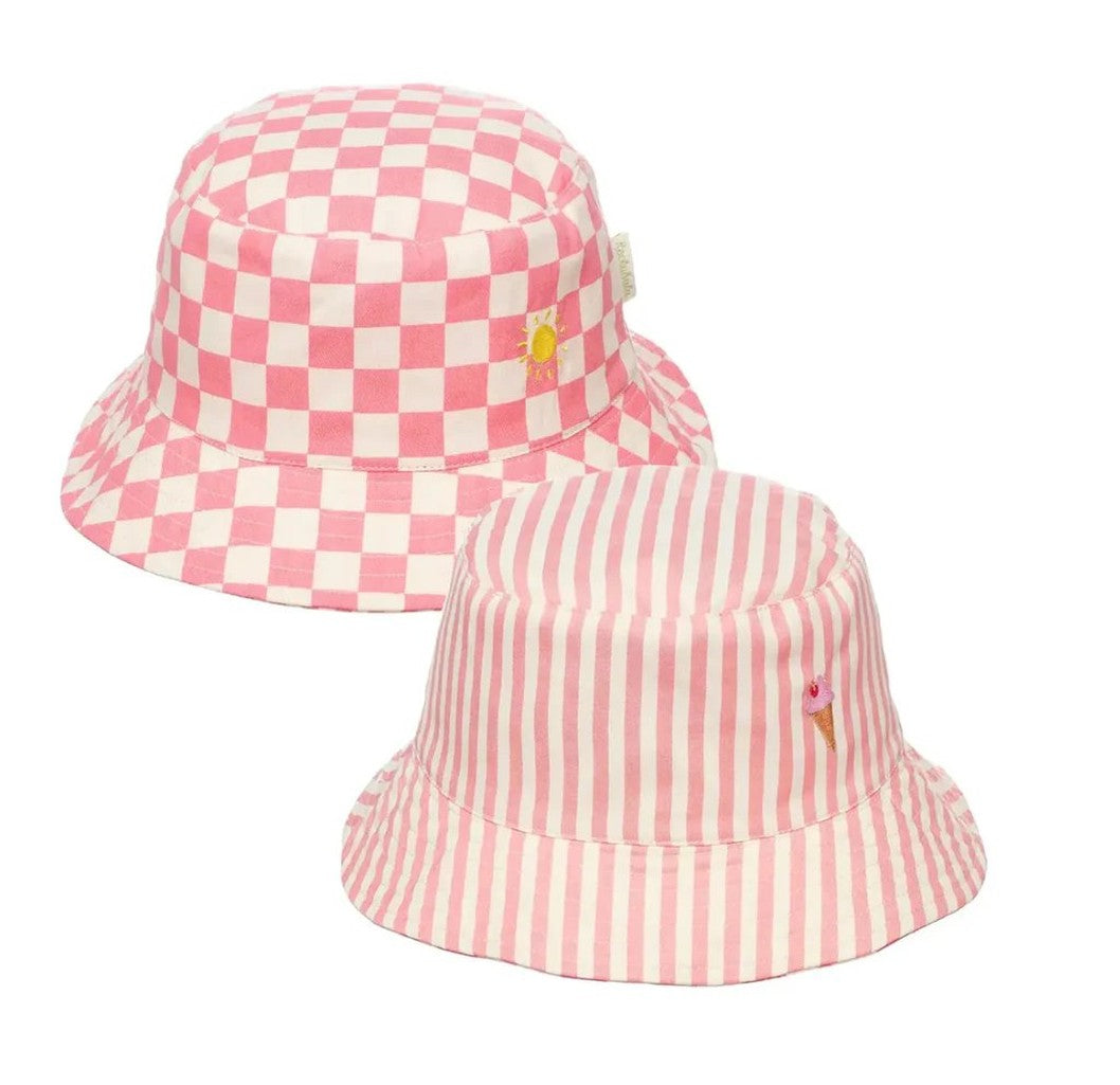 Candy Stripe Reversible Bucket Hat - Parkette.