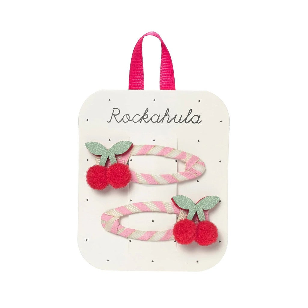 Cherry Kiss Stripy Clips - Parkette.