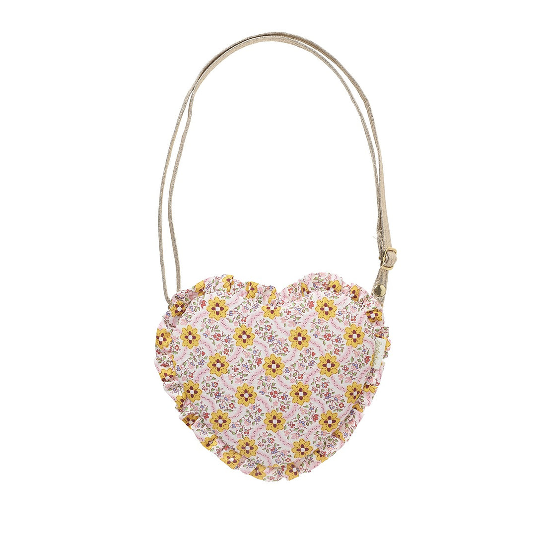 Cottage Floral Ruffle Heart Bag
