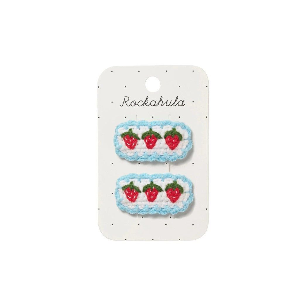 Crochet Strawberry Frill Clips - Parkette.