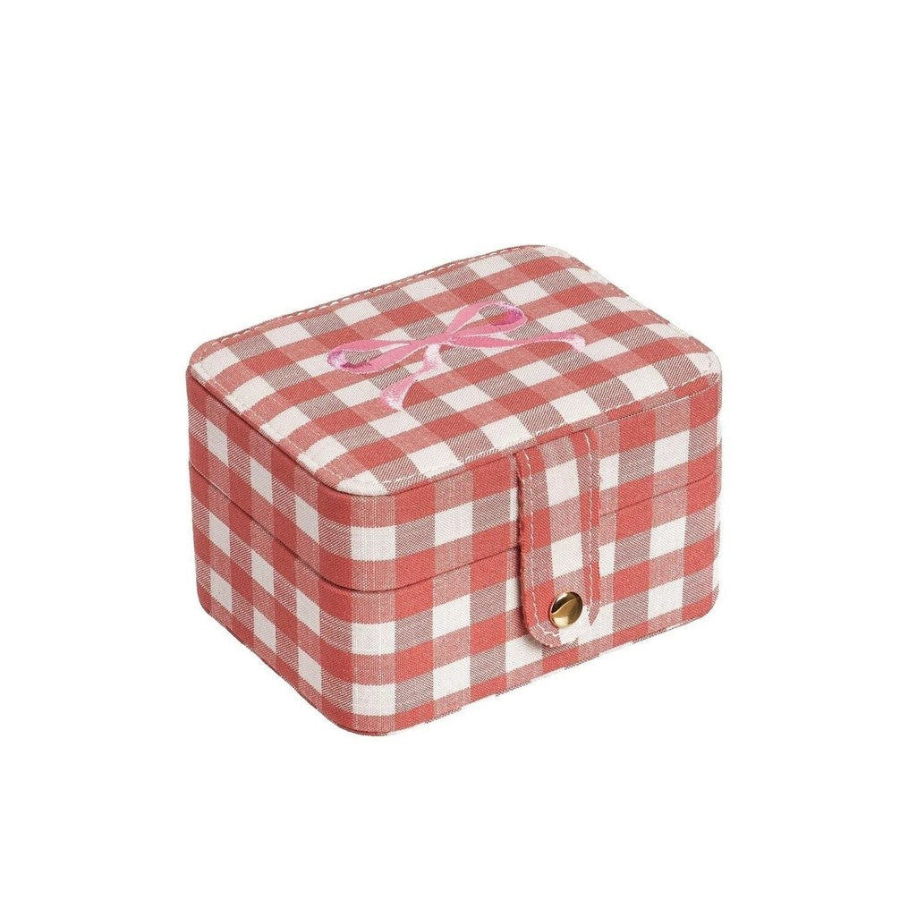 Gingham Bow Jewellery Box - Parkette.