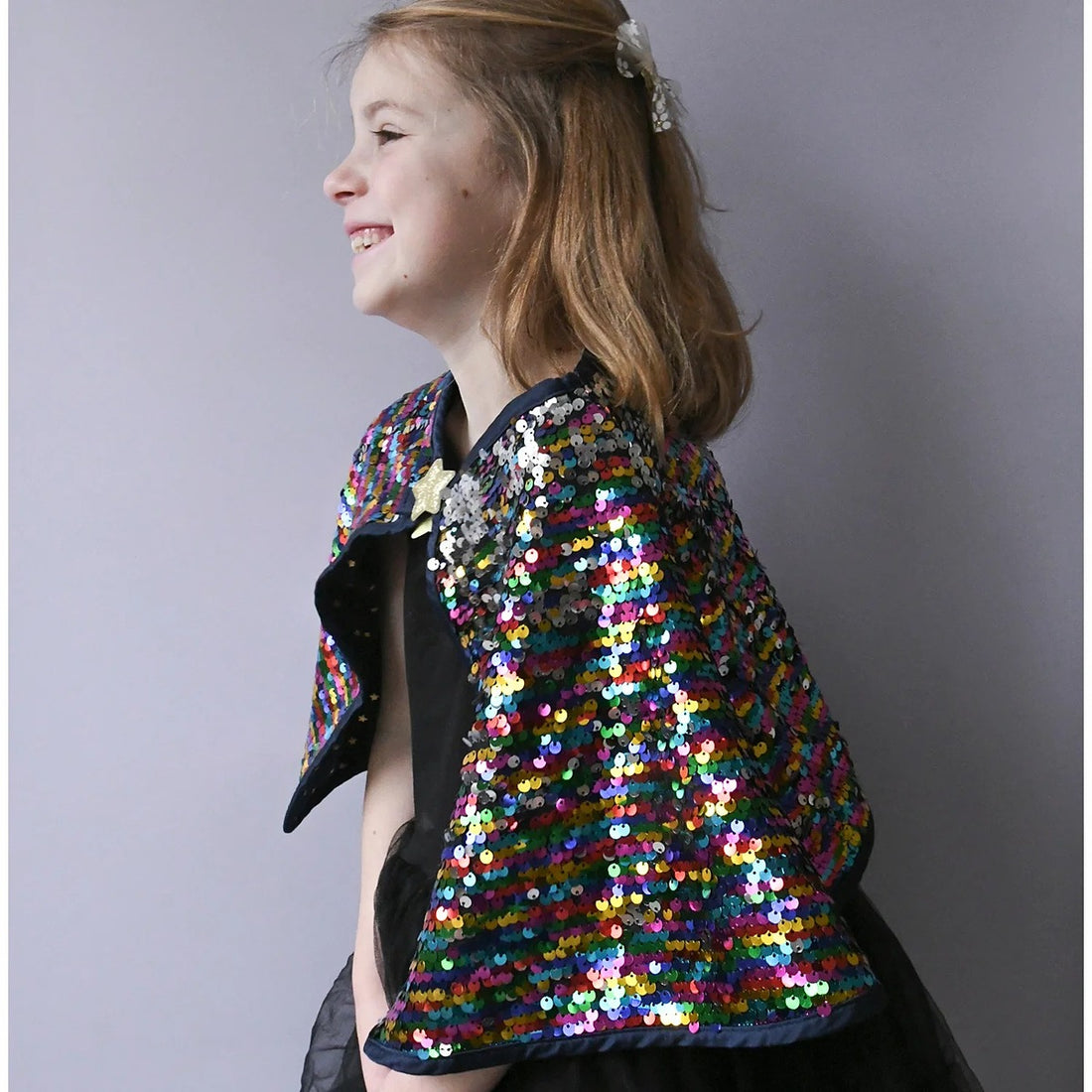 Rainbow Sequin Cape