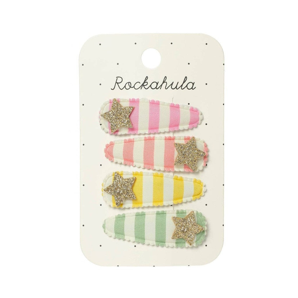 Stripy Star Fabric Clip Set - Parkette.