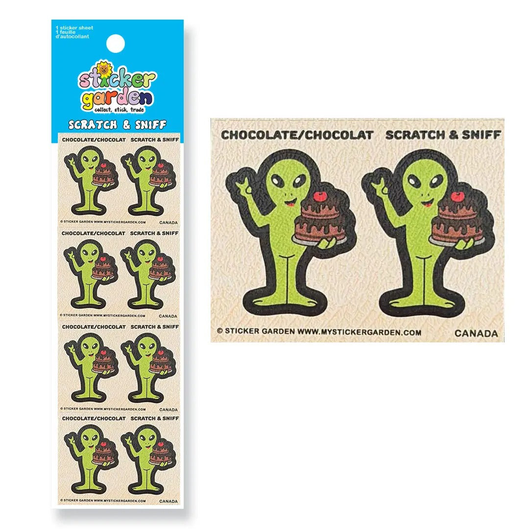 Alien Chocolate Scratch and Sniff Sticker Sheet