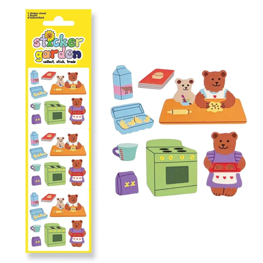 Glossy Baking Bears Sticker Sheet - Parkette.