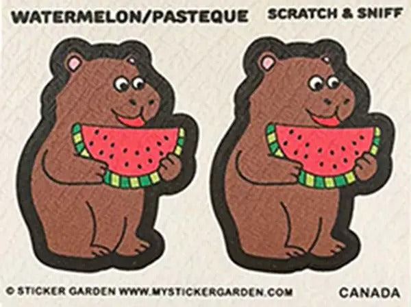 Capybara Watermelon Scratch and Sniff Sticker Sheet