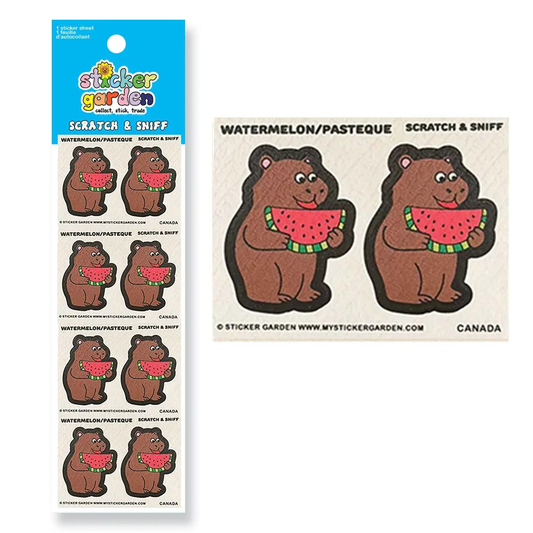 Capybara Watermelon Scratch and Sniff Sticker Sheet