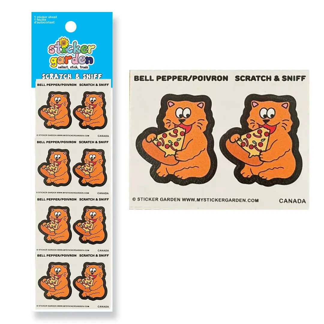 Cat Bell Pepper Scratch and Sniff Sticker Sheet
