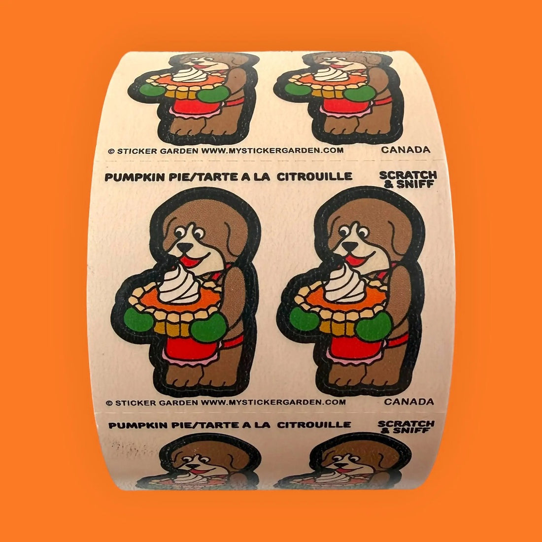 Dog Pumpkin Pie Scratch and Sniff Sticker Roll Sheet
