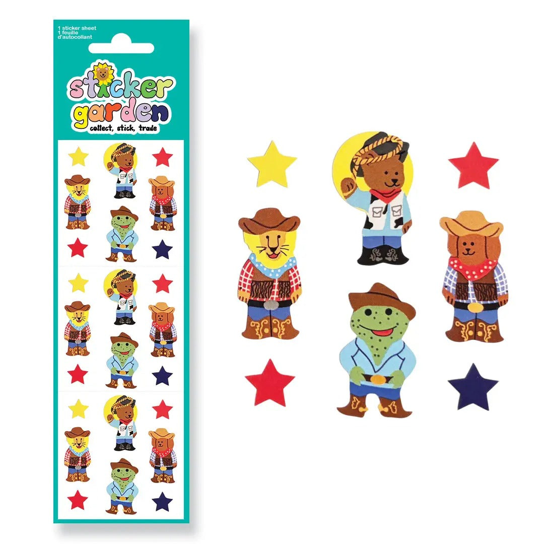 Glossy Cowboy Animals Sticker Sheet