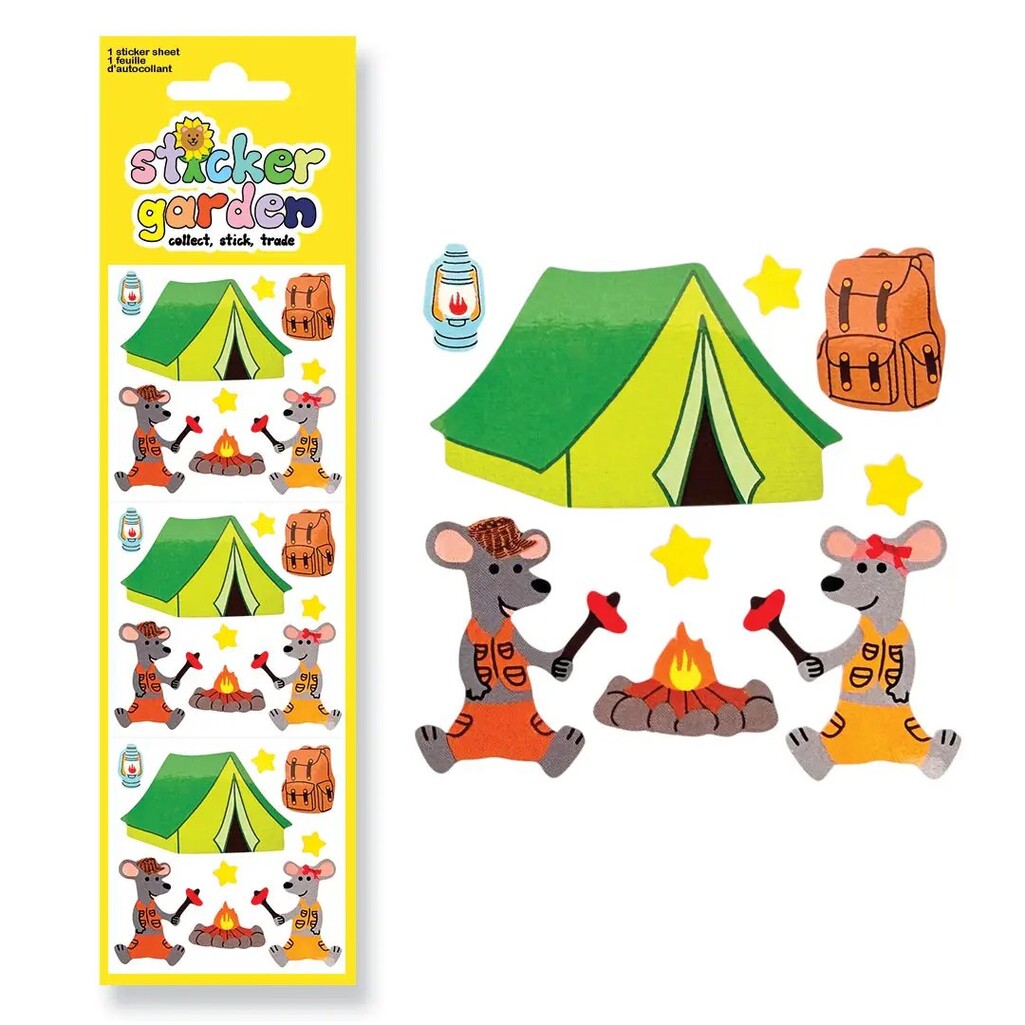 Glossy Mouse Camping Sticker Sheet - Parkette.