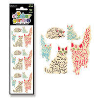 Glow in the Dark Fluffy Cat Sticker Sheet