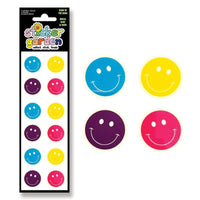 Glow in the Dark Happy Faces Bold Colours Sticker Sheet