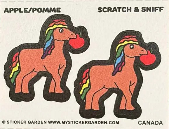 Horse Apple Scratch and Sniff Sticker Sheet